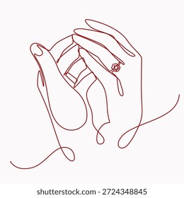 Dibujo de una línea de momento de Boda. Ilustración de una sola línea de momento de Boda. Momento de Boda minimalista arte de línea. Arte vectorial de momento de Boda