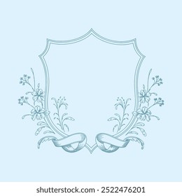 Wedding monogram crest design. Vintage wedding monogram design. Wedding initial.