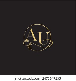 wedding monogram design circle and organic style AU luxury concept letter