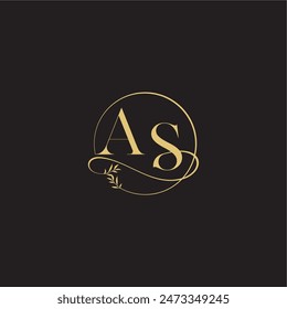 wedding monogram design circle and organic style AS luxury concept letter