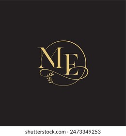 wedding monogram design circle and organic style ME luxury concept letter