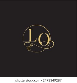 wedding monogram design circle and organic style LO luxury concept letter