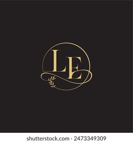 wedding monogram design circle and organic style LE luxury concept letter