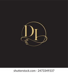 wedding monogram design circle and organic style DI luxury concept letter