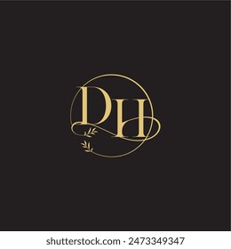 wedding monogram design circle and organic style DH luxury concept letter