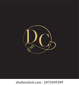 wedding monogram design circle and organic style DC luxury concept letter