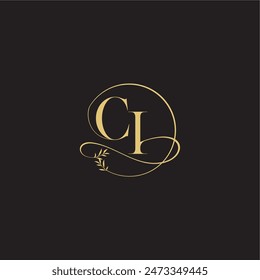 Hochzeit Monogramm Design Kreis und organischer Stil CI Luxus Konzept Brief