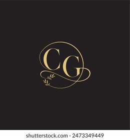 wedding monogram design circle and organic style CG luxury concept letter