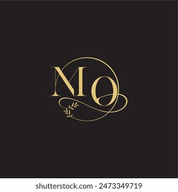 wedding monogram design circle and organic style MO luxury concept letter