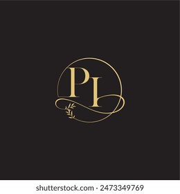 wedding monogram design circle and organic style PI luxury concept letter