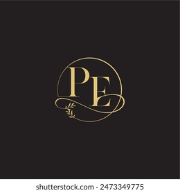 wedding monogram design circle and organic style PE luxury concept letter