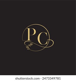 wedding monogram design circle and organic style PC luxury concept letter
