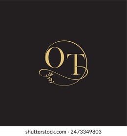 wedding monogram design circle and organic style OT luxury concept letter