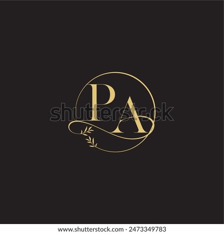 wedding monogram design circle and organic style PA luxury concept letter