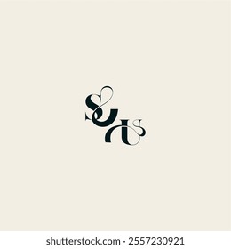 wedding monogram elegant US bold and hairline initial letter fancy curve logo