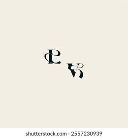 wedding monogram elegant VI bold and hairline initial letter fancy curve logo