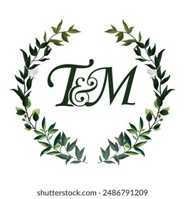 wedding monogram floral flower logo