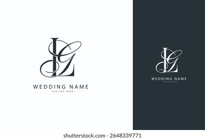 Wedding Monogram Initial Letter Logo GL, LG