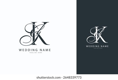 Wedding Monogram Initial Letter Logo GK, KG