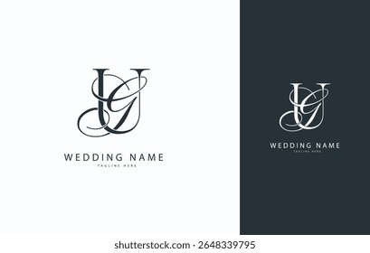 Wedding Monogram Initial Letter Logo GU, UG
