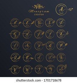Wedding monogram and letter logo creator.