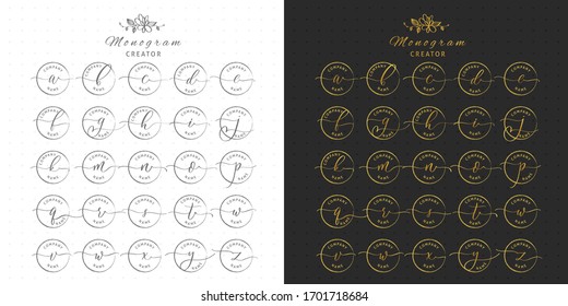 Wedding monogram and letter logo creator.