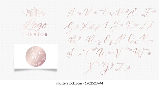 Wedding monogram and letter logo creator.