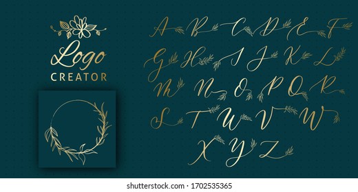 Wedding monogram and letter logo creator.