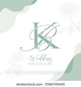  Wedding Monogram Logo Design BK, KB
