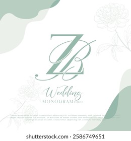  Wedding Monogram Logo Design BZ, ZB