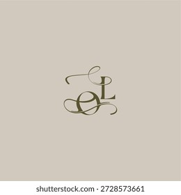 logotipo do monograma do casamento inicial em logomark luxuoso conceito OL feminino elegante estilo carta de design