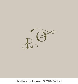 logotipo do monograma do casamento inicial no conceito logarítmico luxuoso LO estilo feminino elegante carta de design