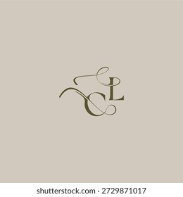 Logotipo del monograma de la boda inicial en el concepto lujoso de la marca de logotipo CL letra elegante femenina del diseño del estilo