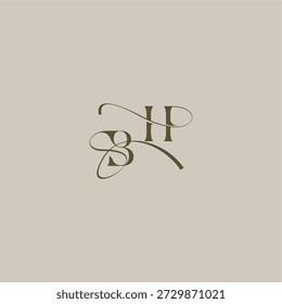 Hochzeit Monogramm Logo anfänglich in luxuriösem logomark Konzept BH feminin eleganten Stil Design Brief