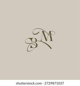 Hochzeit Monogramm Logo anfänglich in luxuriösen logomark Konzept BM feminin eleganten Stil Design Brief
