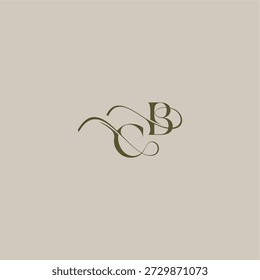 Logotipo del monograma de la boda inicial en el concepto lujoso del logotipo CB letra elegante femenina del diseño del estilo