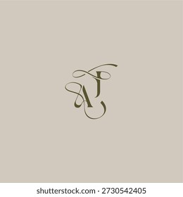 Hochzeit Monogramm Logo anfänglich in luxuriösen Logomark Konzept AJ feminine eleganten Stil Design Brief