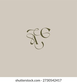 Hochzeit Monogramm Logo anfänglich in luxuriösen Logomark Konzept AC feminine eleganten Stil Design Brief