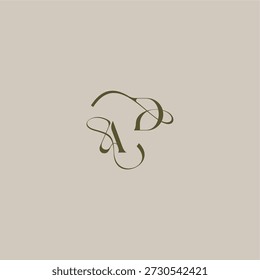 Hochzeit Monogramm Logo anfänglich in luxuriösen Logomark Konzept AD feminine eleganten Stil Design Brief