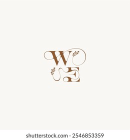 wedding monogram logo initial WE bold and hairline monogram letter elegant curve organic