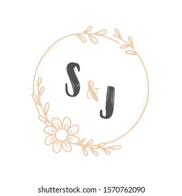 Wedding monogram logo template vector