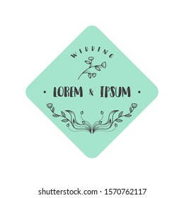 Wedding monogram logo template vector
