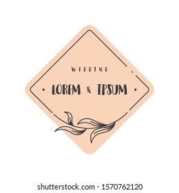Wedding monogram logo template vector