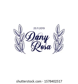 Wedding monogram logo template vector