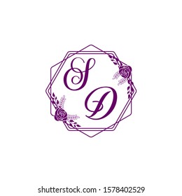 Wedding monogram logo template vector
