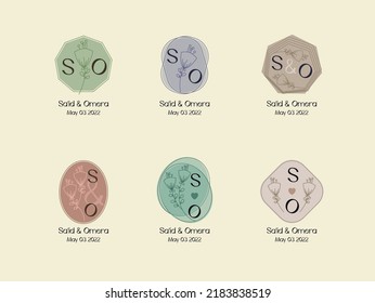 WEDDING MONOGRAM LOGO TEMPLATES COLLECTIONS SET. VECTOR DESIGN ELEMENT