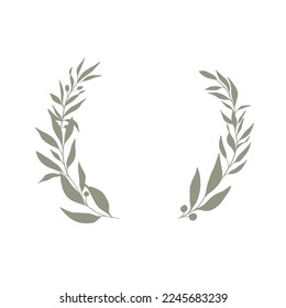 Hochzeitsfarbenblätter aus Monogramm Wasser. Rundrahmen mit Wasserfarbe, handgezeichnet