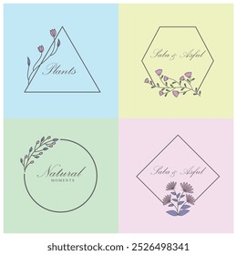 A wedding monograms in pastel colors set 4