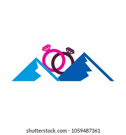 Wedding Mountain Logo Icon Design