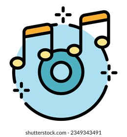 Wedding music party icon outline vector. Event service. Ceremony gift color flat